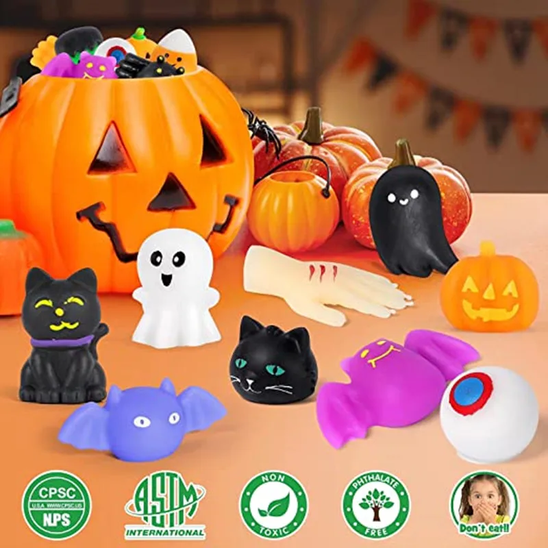 24 Pcs Halloween Mochi Squishy Toy Themed Squishies Party Gifts Kawaii Cute Holiday Gifts For Kids Girls Boys enlarge