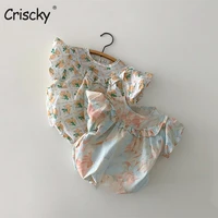 criscky 2022 new fashion flower newborn baby girl rompers summer baby girls clothing ruffles rompers jumpsuit playsuit