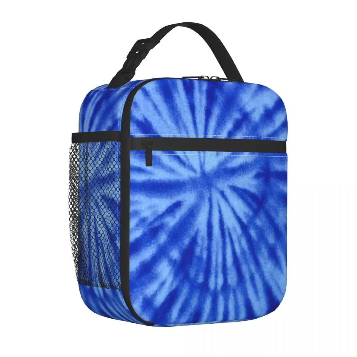 

Tie Dye Lunch Bag Blue Spiral Swirl Office Lunch Box For Women Aesthetic Designer Tote Food Bags Waterproof Cooler Bag