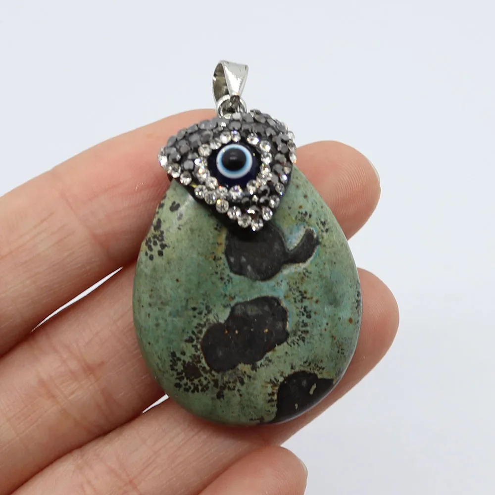 Нежный натуральный камень подвеска в виде яйца набор глаз дьявола мода унисекс