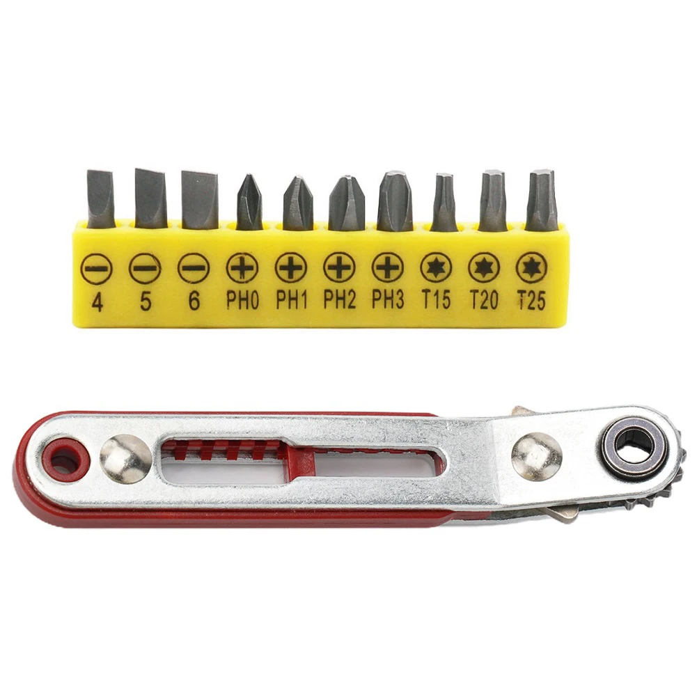 

Dual Drive Elbow Head Ratchet Wrench Hex Screwdriver Bits Set Suit For 1/4 Hex Shank Screwdriver Bits Square Drive Sockets