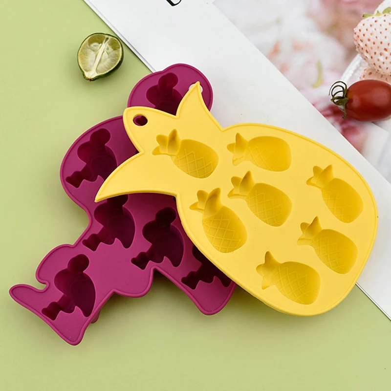 

1 PC Silicone Mold Making Ice Lattice And Baking Creativity Household Accessories Ice Cube Mold Diy Flamingo Pineapple