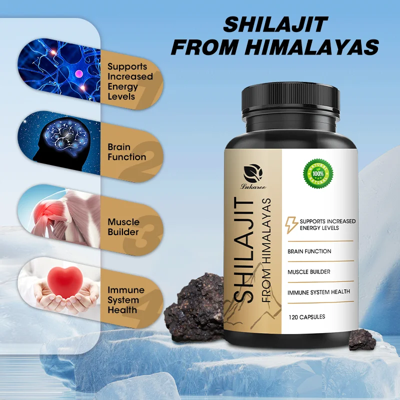 

Органическая минеральная добавка Lukaree, 400 мг, капсулы Shilajit поддерживают функцию мозга и здоровье, улучшают уровень способности, наращивание мышц