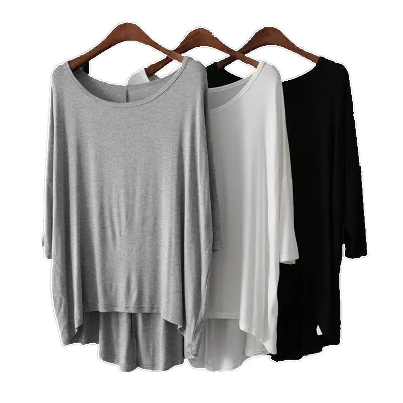 Женская Модальная футболка с длинным рукавом Новинка весна-осень 2022 белая