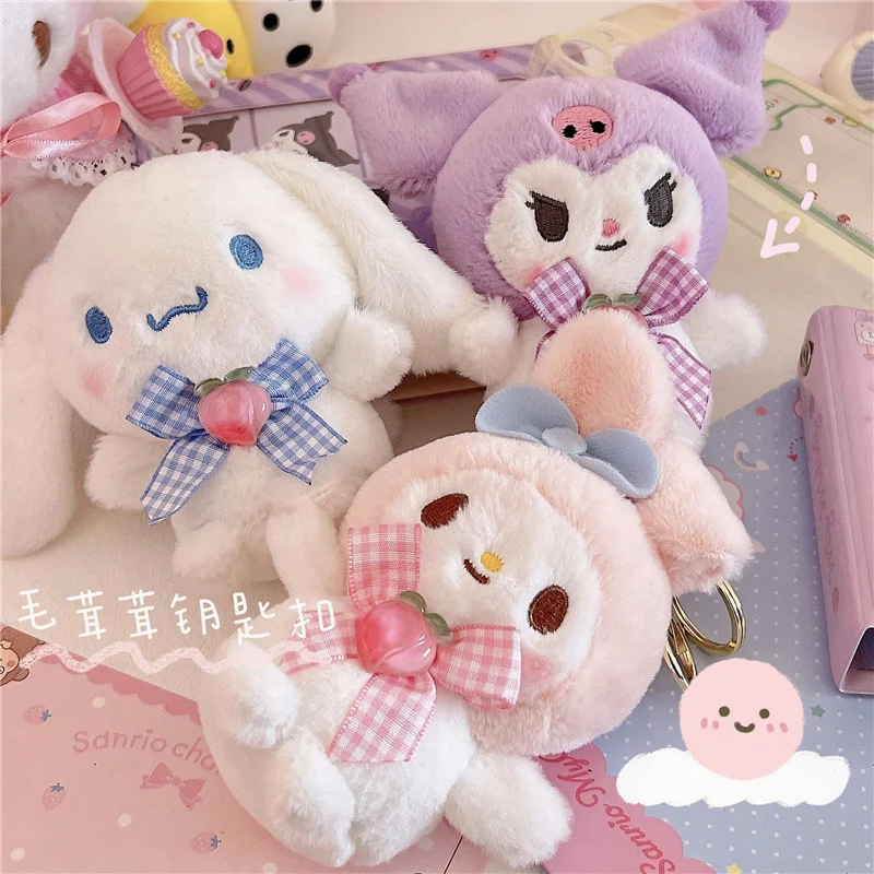 Kawaii Sanrio Plush Doll KeyChain Pendant - Mymelody, Kuromi, Cinnamoroll - Cute Gift for Girls!