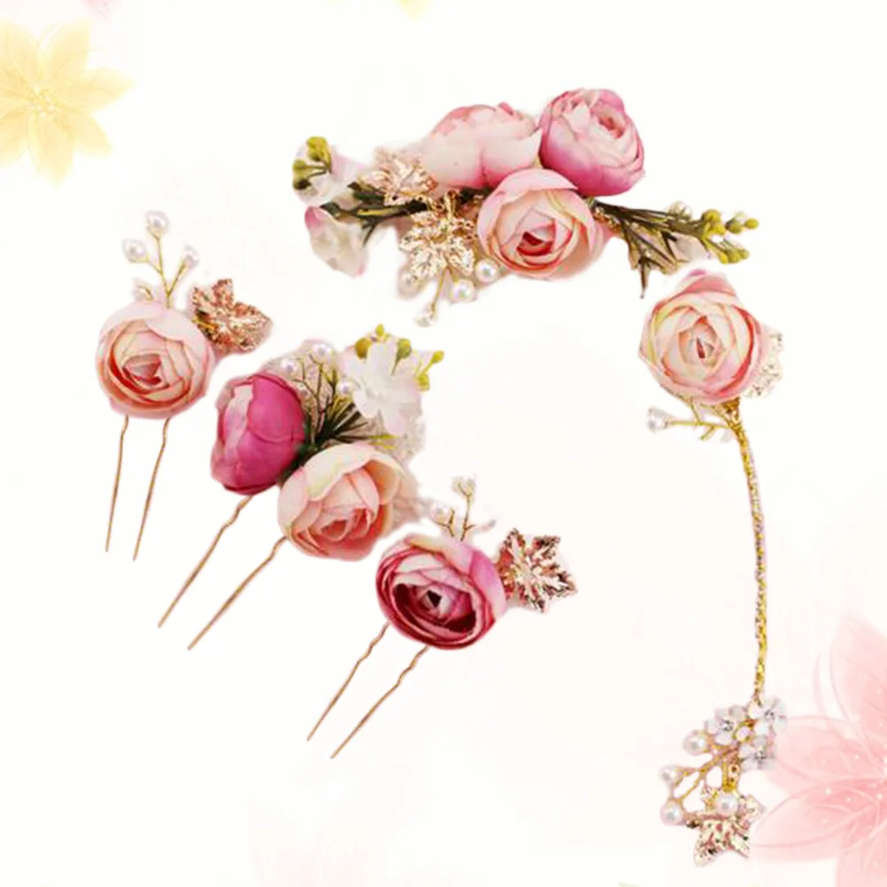 

Hair Flower Wedding Bridal Clips Hairpin Rose Pinsvine Floral Comb Girl Clip U Girls Bobby Bride Headpiece Shaped Barrettes
