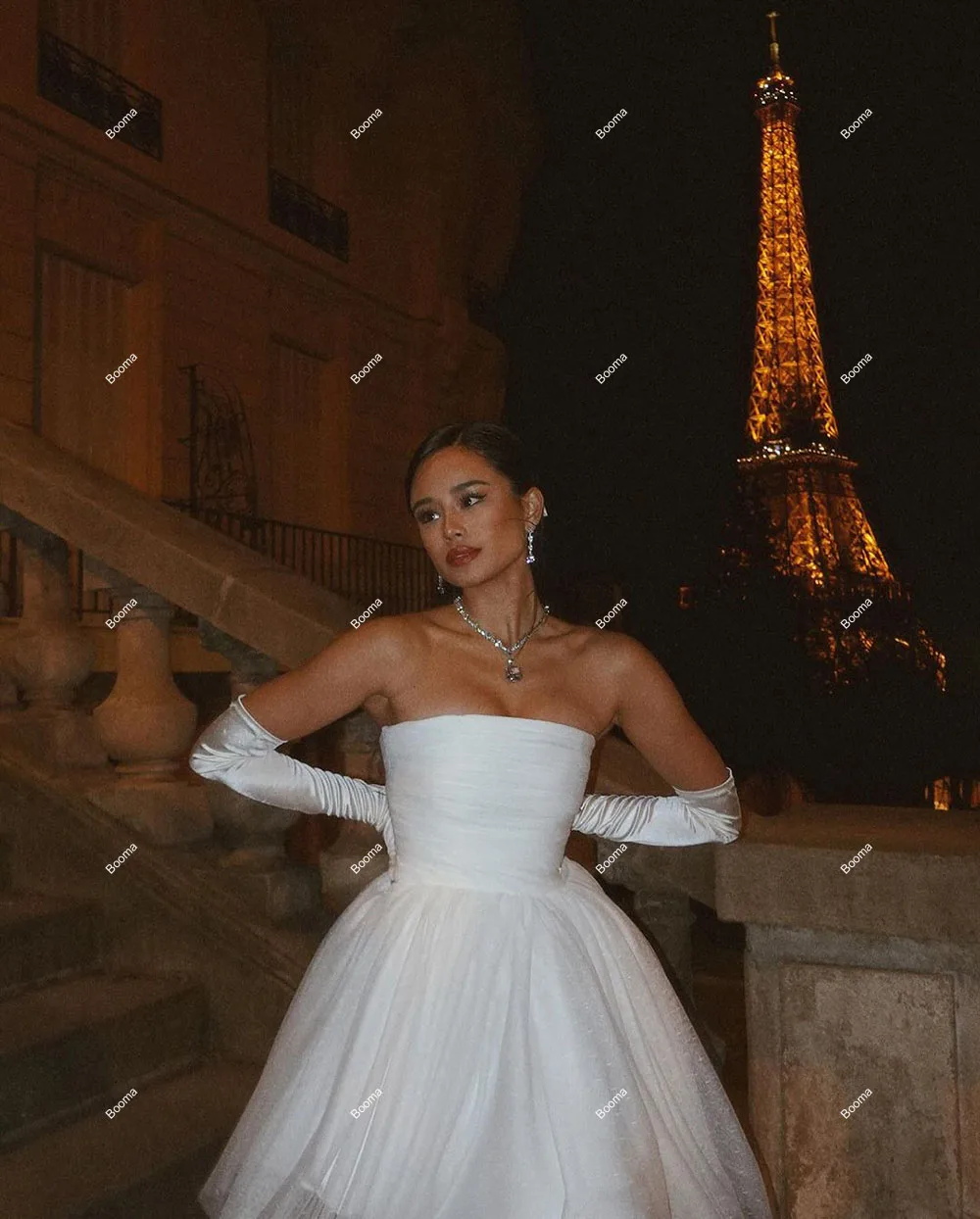 Booma трапециевидное тюлевое мини-платье для свадебной вечеринки без бретелек