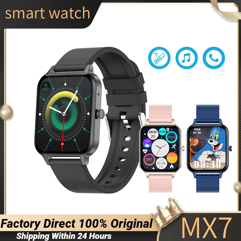 

MX7 Smart Watch Men Women Thermometer & Call & Music Wireless Charging Waterproof Smart Watch