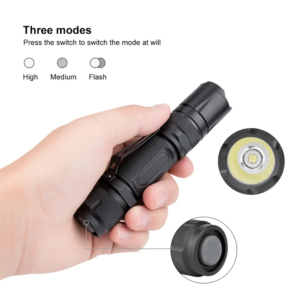 

Flashlight Waterproof Mini Handheld Built-in Battery Torch Aluminum Pocket Multi-function Light Night-light Emergency