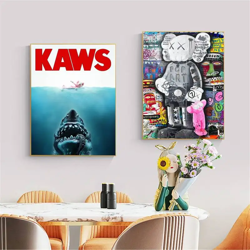 

Babaite Cute-K-Kaws Good Quality Prints And Posters Kraft Paper Sticker DIY Room Bar Cafe Kawaii Room Decor