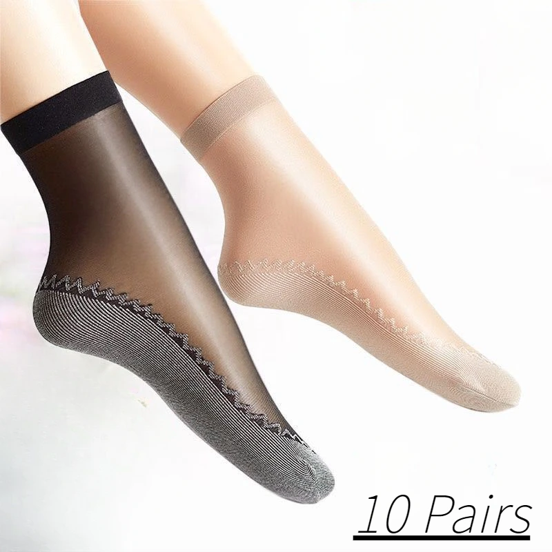 Женские нескользящие хлопковые носки 10 пар летние тонкие эластичные