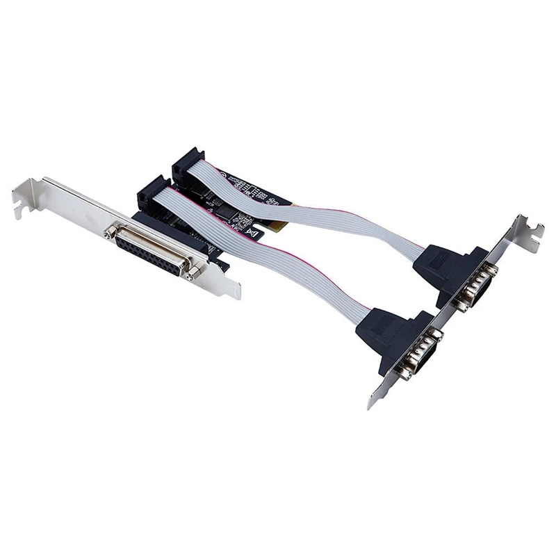 PCIE параллельная портовая карта с 1 на 2 портами RS232 Плата расширения Com двойной