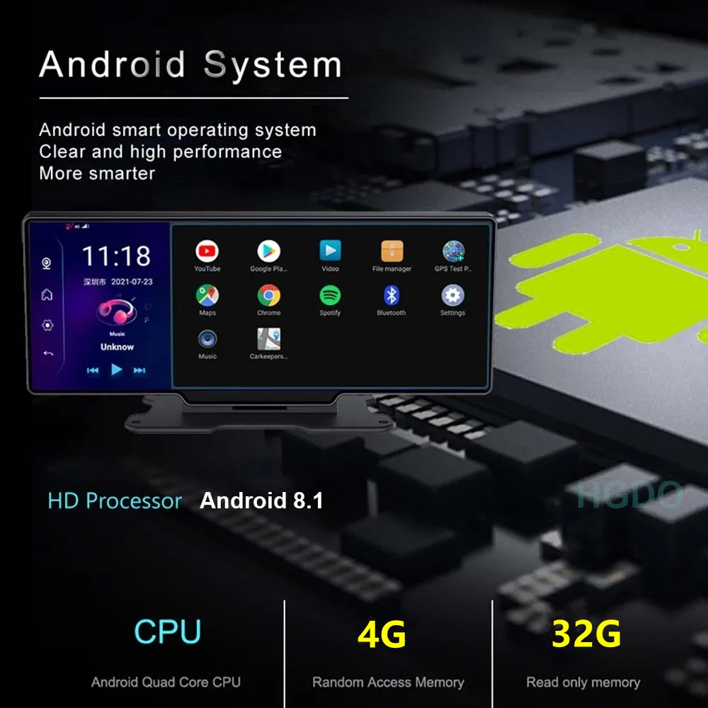Видеорегистратор автомобильный 10 26 дюйма 4G ADAS Android 1080 GPS-навигация |