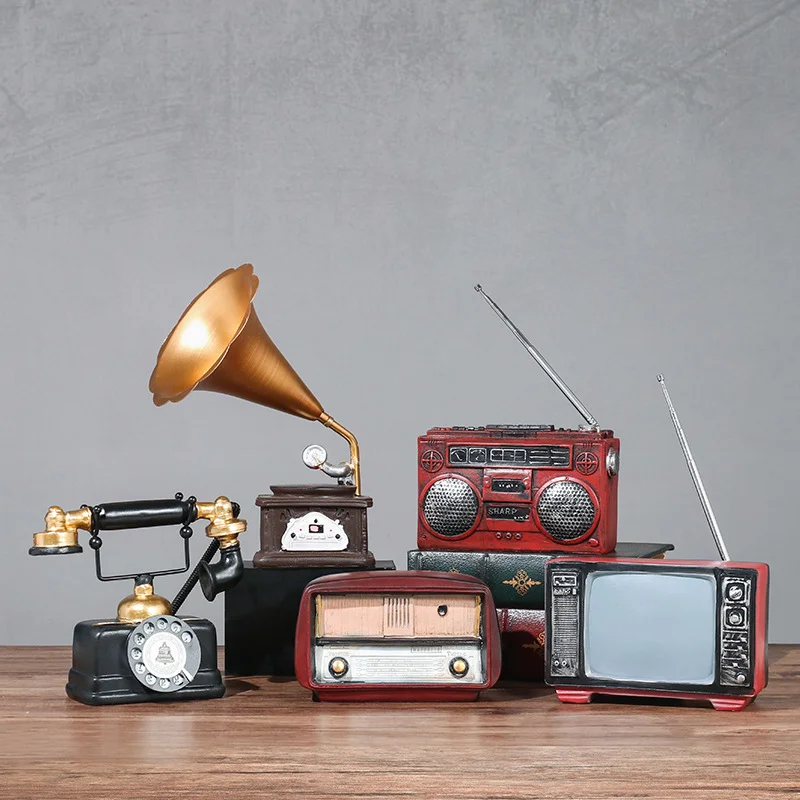 Newborn Photography Props Baby Retro Lamp Phonograph Player Telephone Mini Creative Vintage Decorations Shooting Photo Props