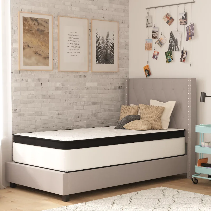 

Flash Furniture Capri Comfortable Sleep 12" Extra Firm Hybrid Pocket Spring Mattress, Twin bedroom furniture matress