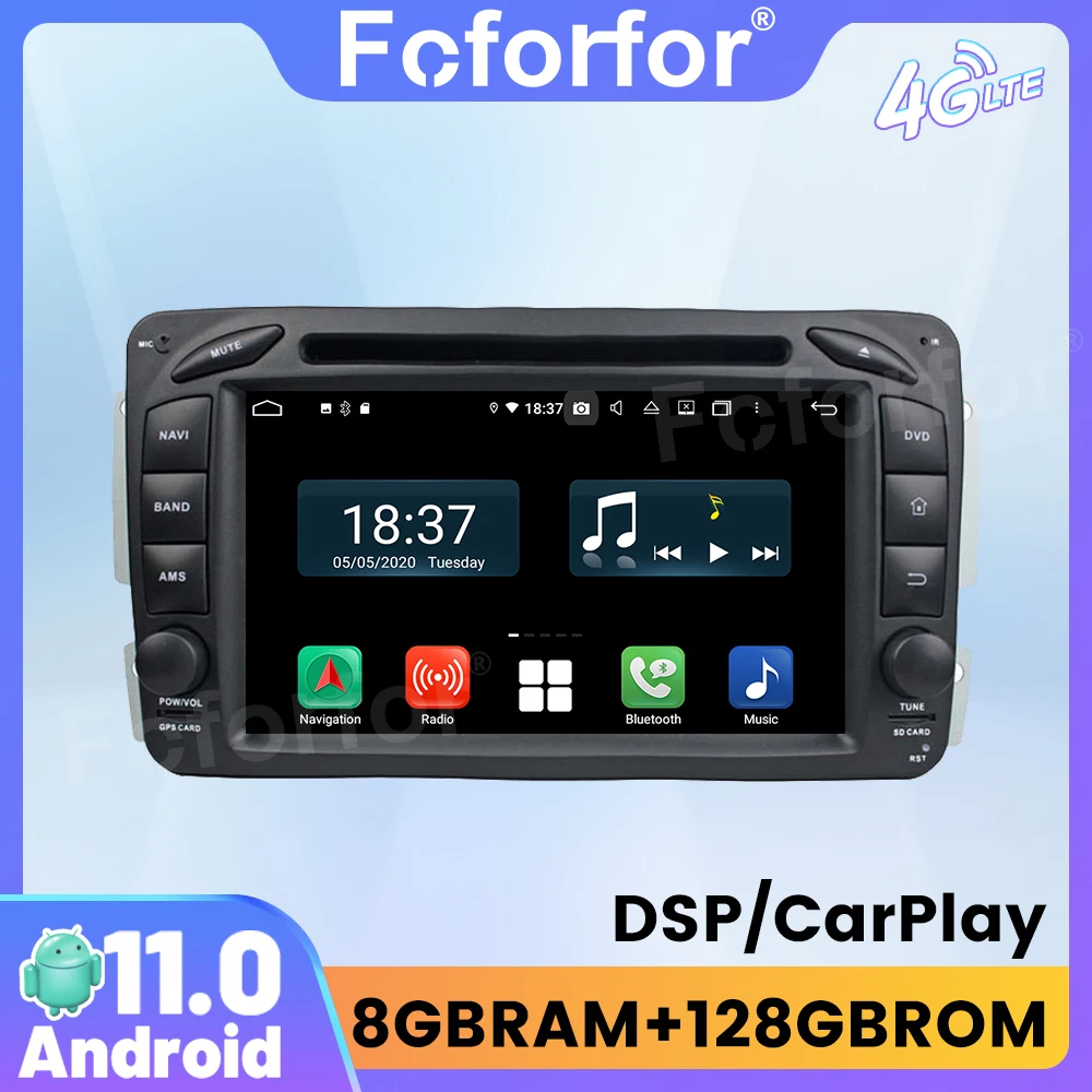

8G + 128G Android 11,0 для Mercedes Benz ML W203 автомобильный стерео экран GPS мультимедийный плеер головное устройство Радио Навигация магнитофон