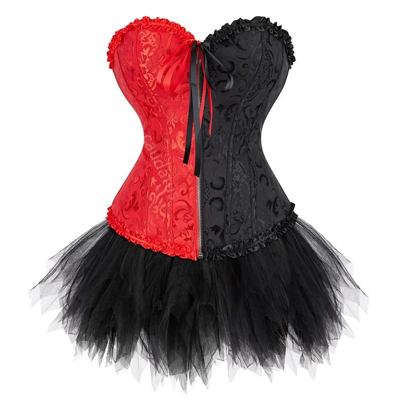 

Корсет, платье, короткая юбка, юбка-пачка, мини-комплект, бюстье, женское платье на шнуровке, Готический викторианский стиль, винтажный сексу...