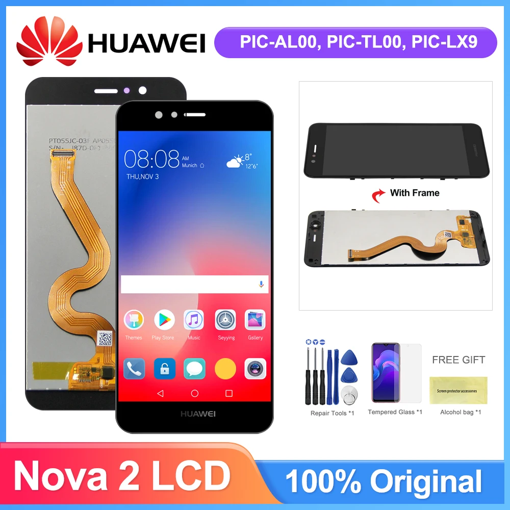 

5,0 ''Nova 2 дисплей с рамкой для Huawei nova 2 PIC-AL00 TL00 ЖК-дисплей сенсорный экран дигитайзер в сборе Замена