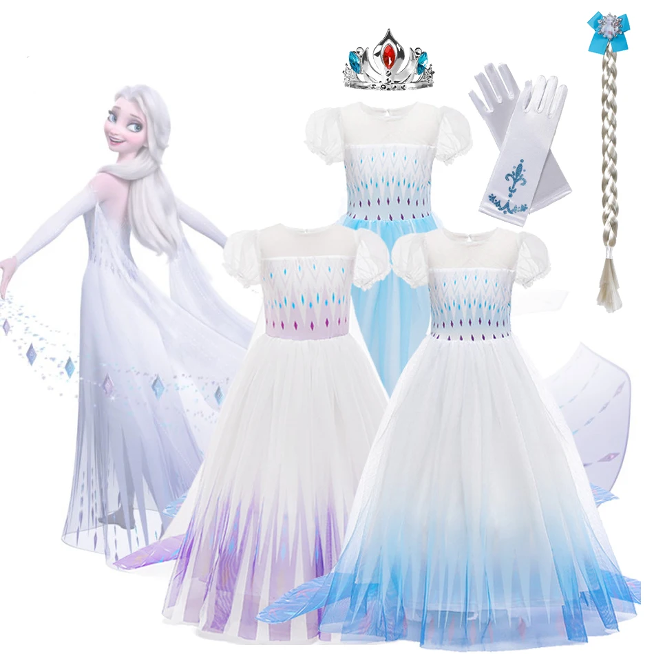 

Платье принцессы «Холодное сердце» для косплея Эльзы, детский наряд Снежной Королевы для Хэллоуина, модный костюм для вечеривечерние