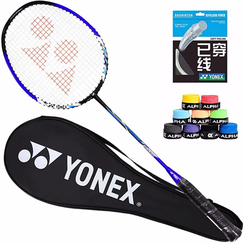 

Yonex badminton racket single shot beginner entry carbon one feather racket NR7000i blue has been threaded