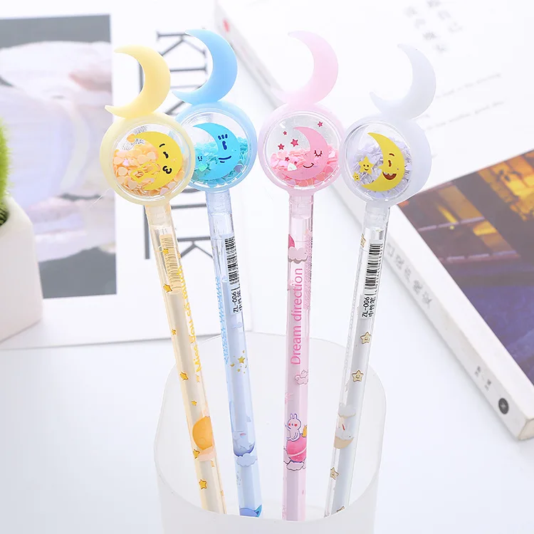 

Kawaii Moon Unicorn Liquid Quicksand Gel Pen Neutral Pen Sequins Decorate Signature Pen School Office Supply Stationery Gift