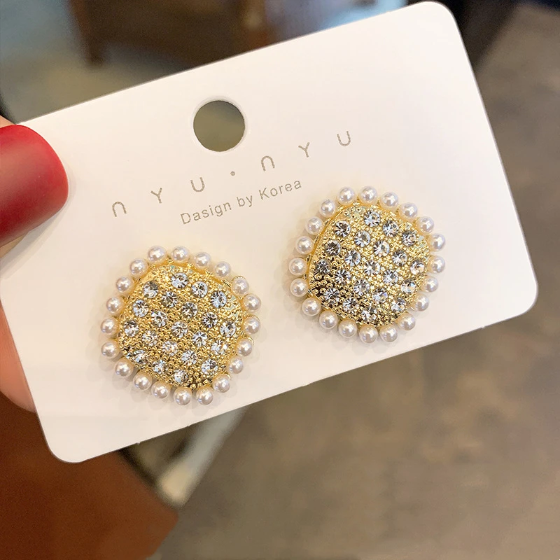 Серьги-гвоздики с большими сердечками для женщин и девушек корейские