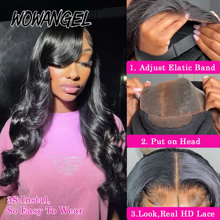 34in Pre Cut 9x6 HD Парики с кружевной застежкой Объемная волна Бесклеевые парики