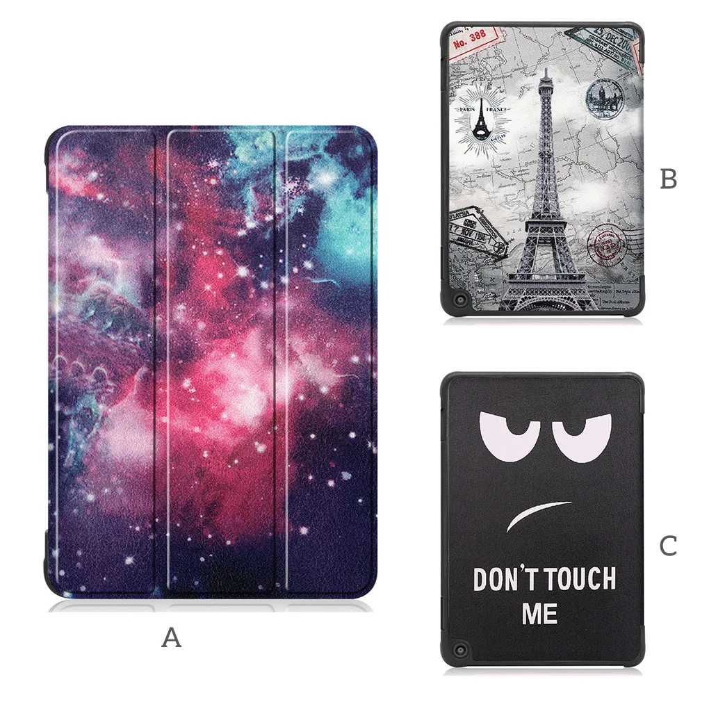 printed foldable tablet cover electronics flip protector shockproof device shell with stand office replacement for fire hd free global shipping