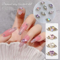 nail zircon 3pcslot japanese style pink love diamond jewelry heart crystal metal rhinestone manicure decoration accessories