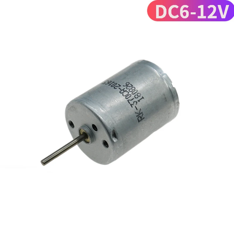 1PC RK-370CA-20165 DC 6V-12V 13000RPM High Speed Carbon Brush Micro 24mm Round Electric Motor 2mm shaft DIY Hobby Toy Car Boat