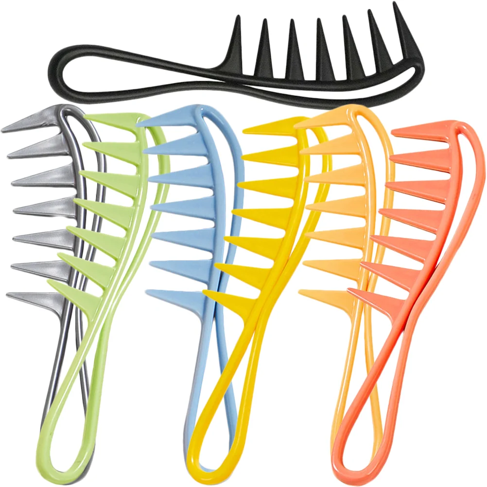 

7 Pcs Hairbrush Curly Comb Wide Tooth Detangler Combs Hollow Out Wet Detangling Picks Women Miss