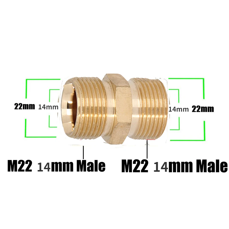 Шланг высокого давления M22 15 мм 14 медный адаптер с двойной внешней резьбой для