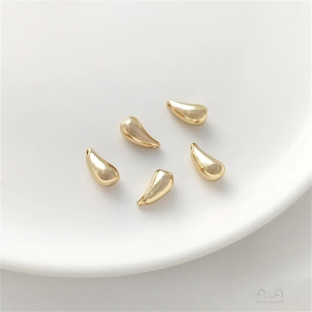 14 К позолоченный гладкий подвесной кулон в форме капли воды полумесяца ручной