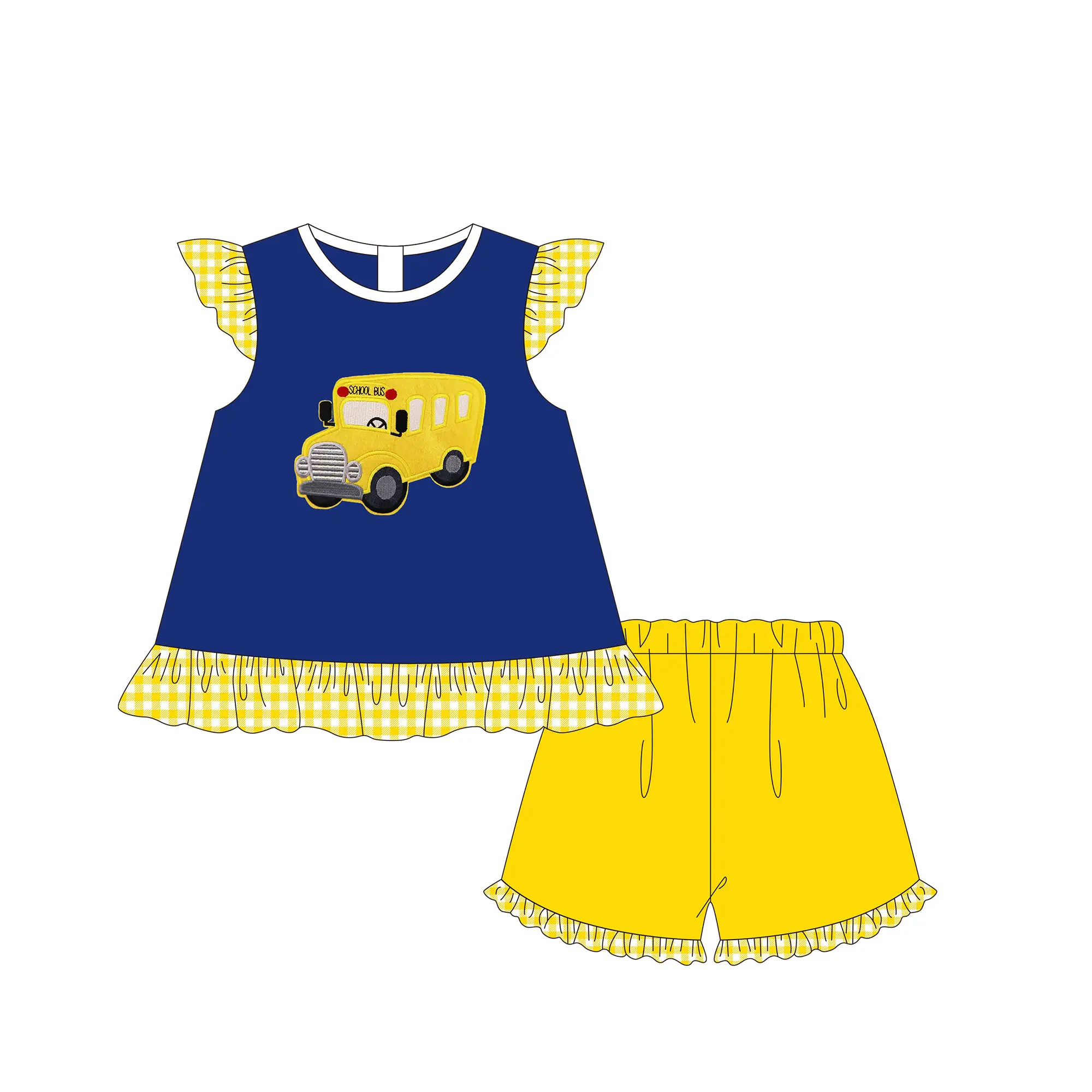 Шорты с коротким рукавом и принтом назад в школу