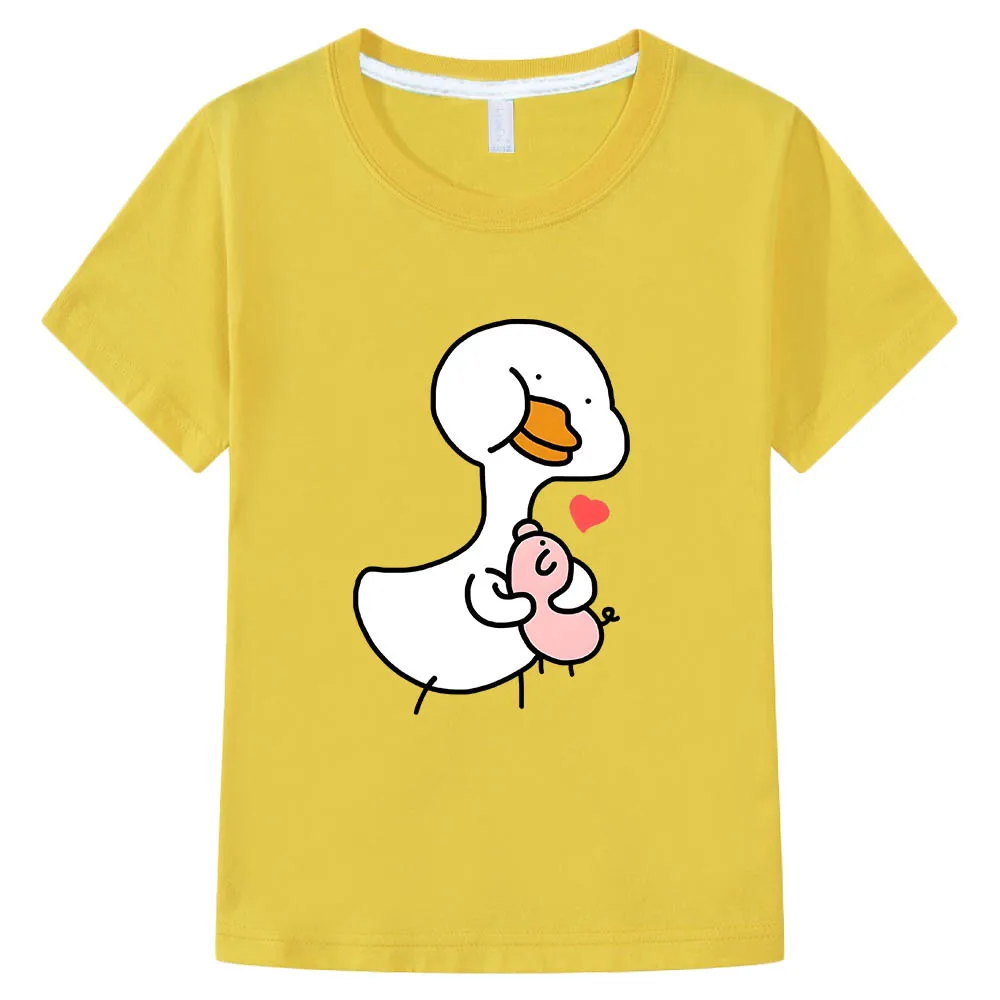 

Duck Graphic Manga T-shirts Harajuku Anime Tshirt 100% Cotton Cute Cartoon Boys/girls Tee-shirt Regular Fit Funko Pop T-shirt