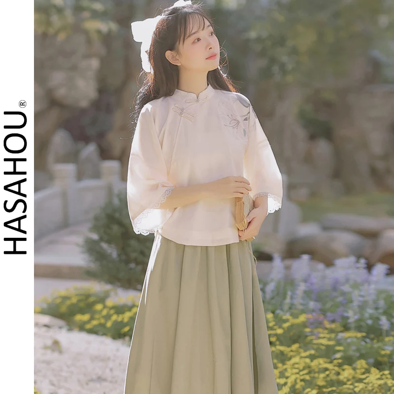

Original Hanfu Women Improvement Chinese Dress Cosplays Exquisite Embroidery Tang Dynasty Hanbok Retro Student Clothes Summer