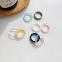 fashion vintage simple ring aesthetic acetate colorful acrylic thick round rings for women girls jewelry accessories gifts