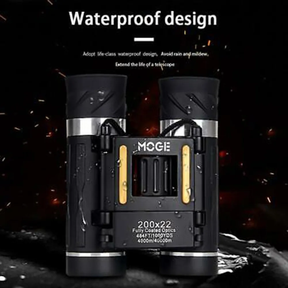 

200x22 Professional HD Binoculars 40000m Long Range Night Vision For Camping 20x Power Magnification 484ft/1000yds Large Field