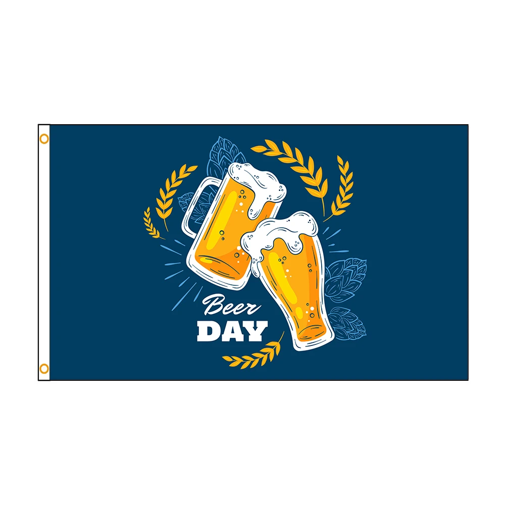 

FLAGLAND 90x150cm 3X5 Ft Hand Drawn International Beer Day Flag Banner Decoration