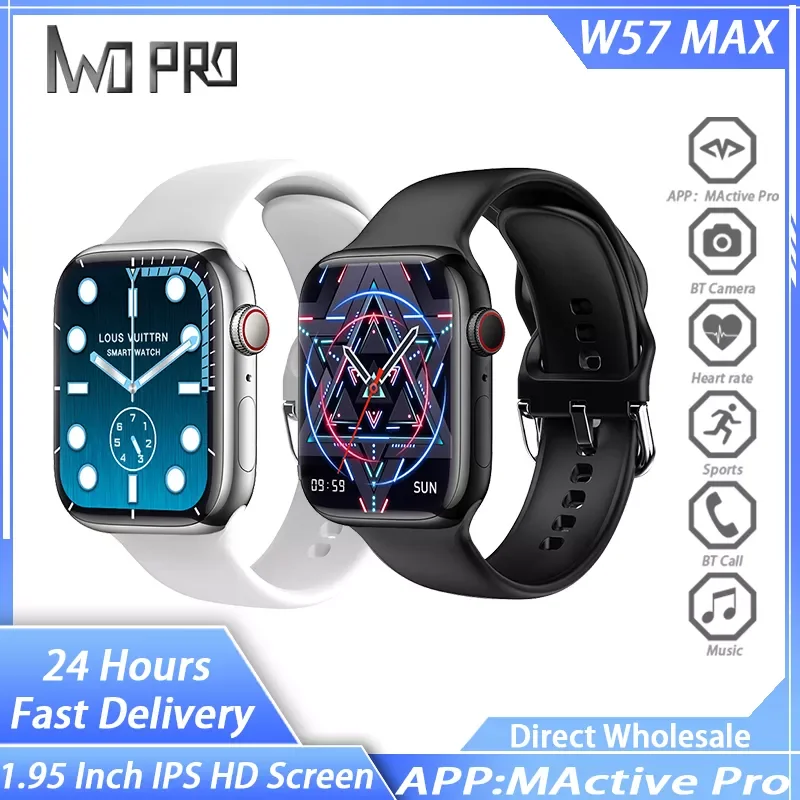 

IWO NEW W57 MAX Men SmartWatch NFC 1.95IPS Large Screen 428*518 Resolution 380mAh Bluetooth Call PK W57 W27 MAX DT7