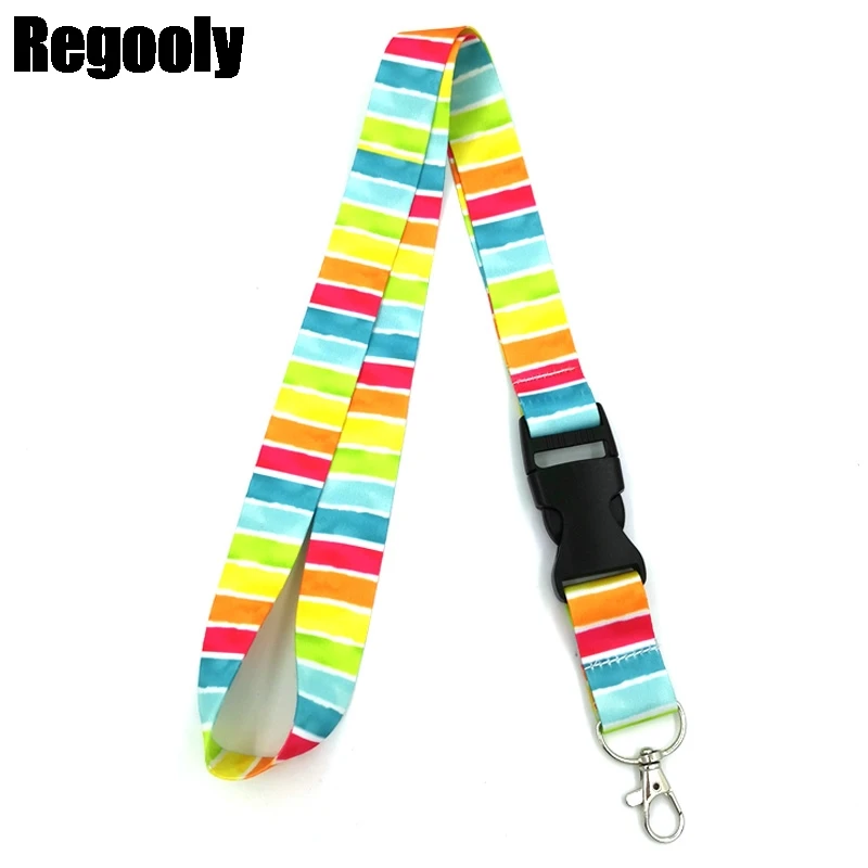 

Colorful Rainbow Homosexuality Keychain Lanyards Id Badge Holder ID Card Pass Gym Mobile Phone Badge Holder Key Straps