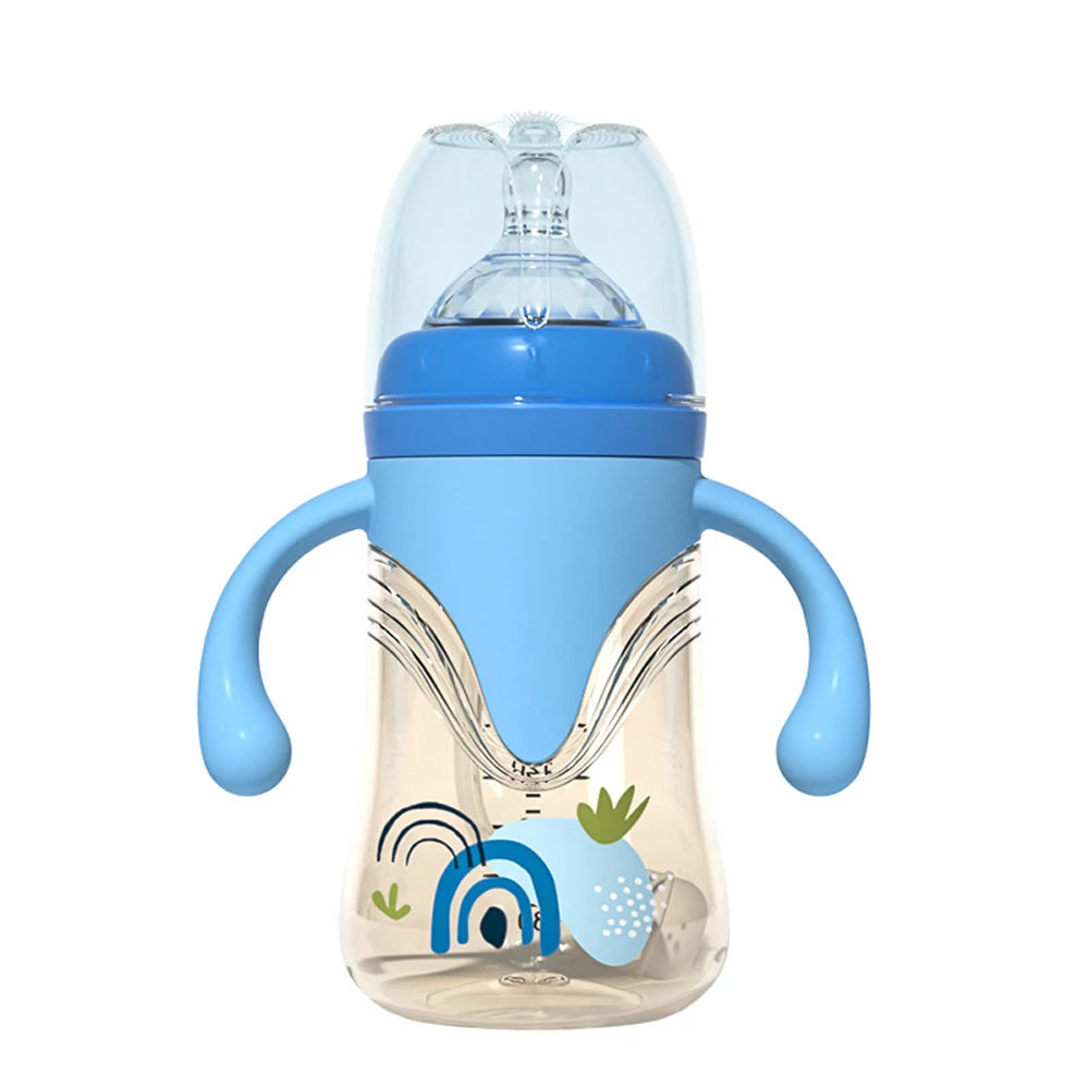 

240/300ml Baby Feeding Cup Children Learn Feeding Drinking Bottle Kids Newborn Training Cup With Straw Learn Drinking Water Cup