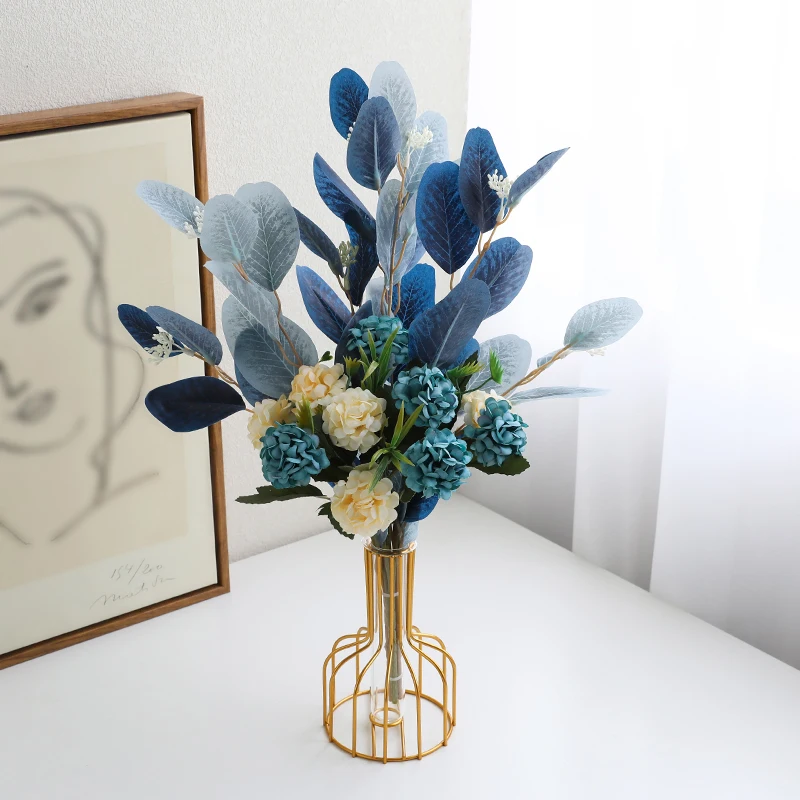

Lron Art Vase Fake Flower Simulation Flower High-End New Decoration Flower Living Room Dining Table Plastic Bouquet Dried Flower