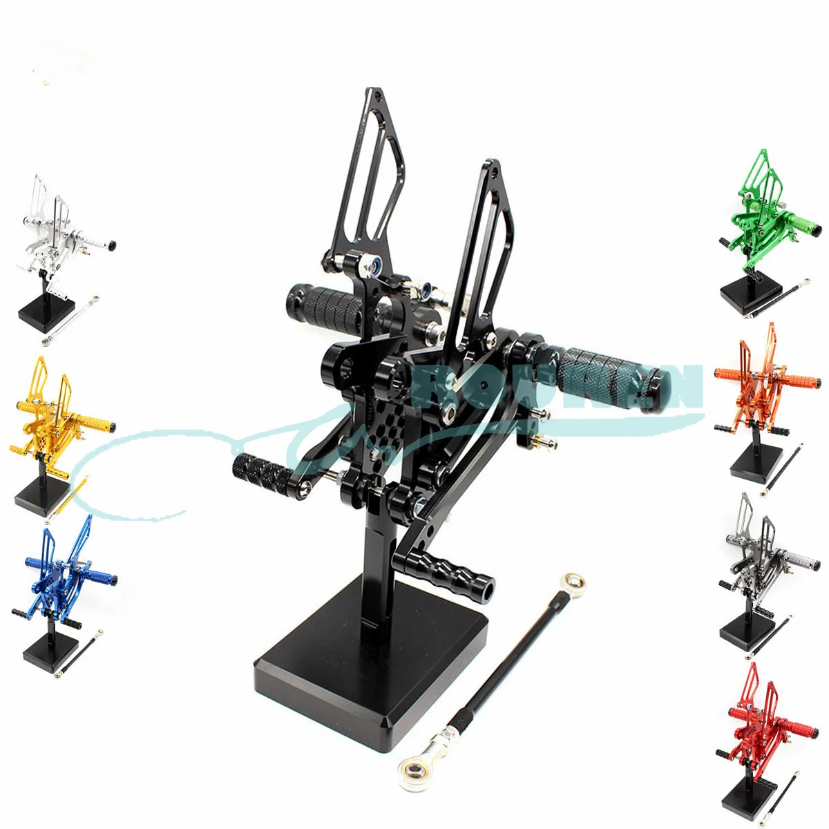 

Rear Set Stand Footpegs Motorcycle Rearset Footrest Foot Pedal Pegs for Kawasaki Ninja ZX6R ZX636 2009-2019 Shift Lever Bracket