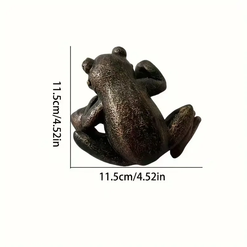 Фото Фигурка лягушки, статуя лягушки из смолы, цветочный горшок, вешалка, украшения, садовый кашпо, подвески, ремесла, скульптура для дома, двора №2