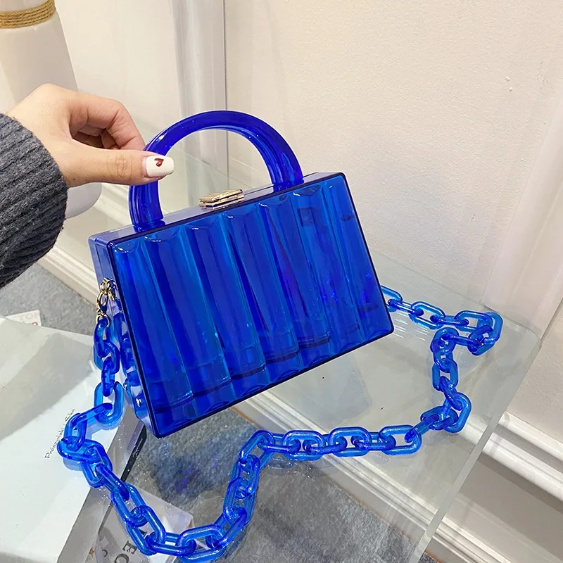 

Fashion Transparent Women Acrylic Box Bag Hand-held Shoulder Bag Women's Wedding Evening Bag 2022 New Female Small Tote Handbag
