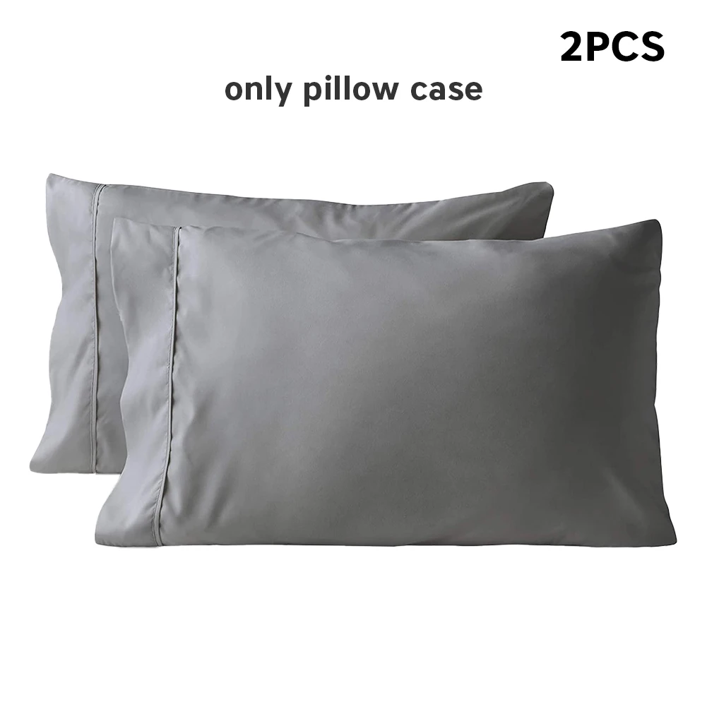 

1pair Envelope Closure Brushed Fabric Ultra Soft Standard Size Accessories Hotel Simple Pillow Case Easy Clean Grey Cover Solid