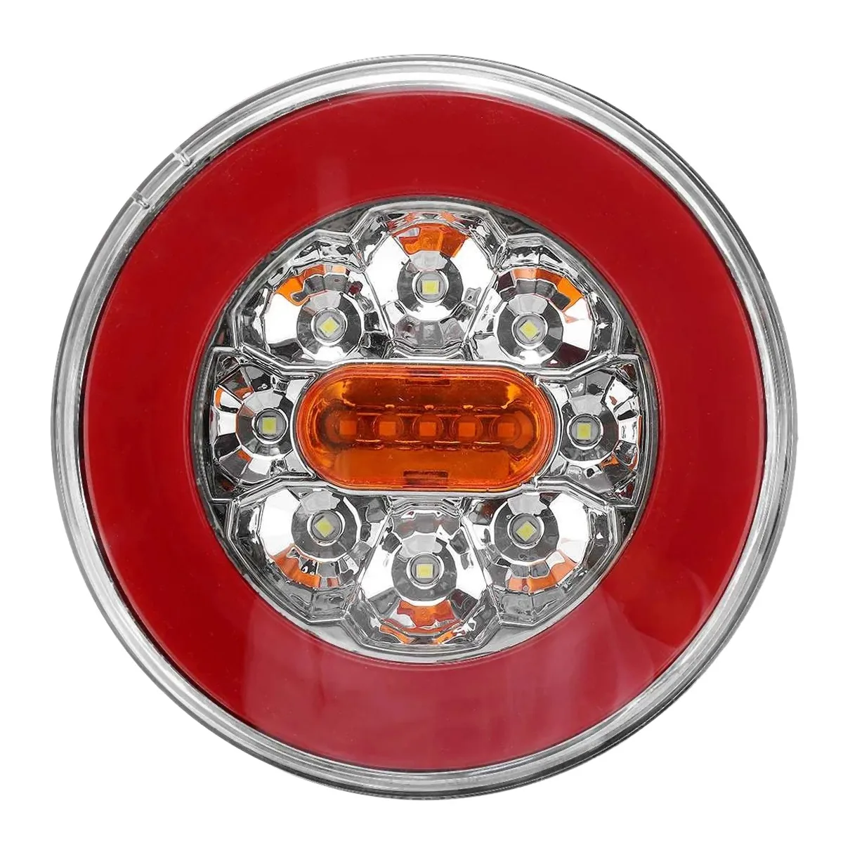 

Round LED 4 in 1 Truck Tail Light 12-24V Dynamic Tail Turn Signal Reverse Rear Brake Stop Light for Trailer Lorry RV