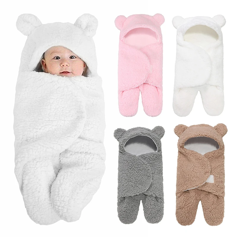 

Newborn Sleeping Bag Wrapped In A Blanket 0-3 Months Baby Warm And Care For The Baby Plush Sleeping Bag Suitable For Newborns