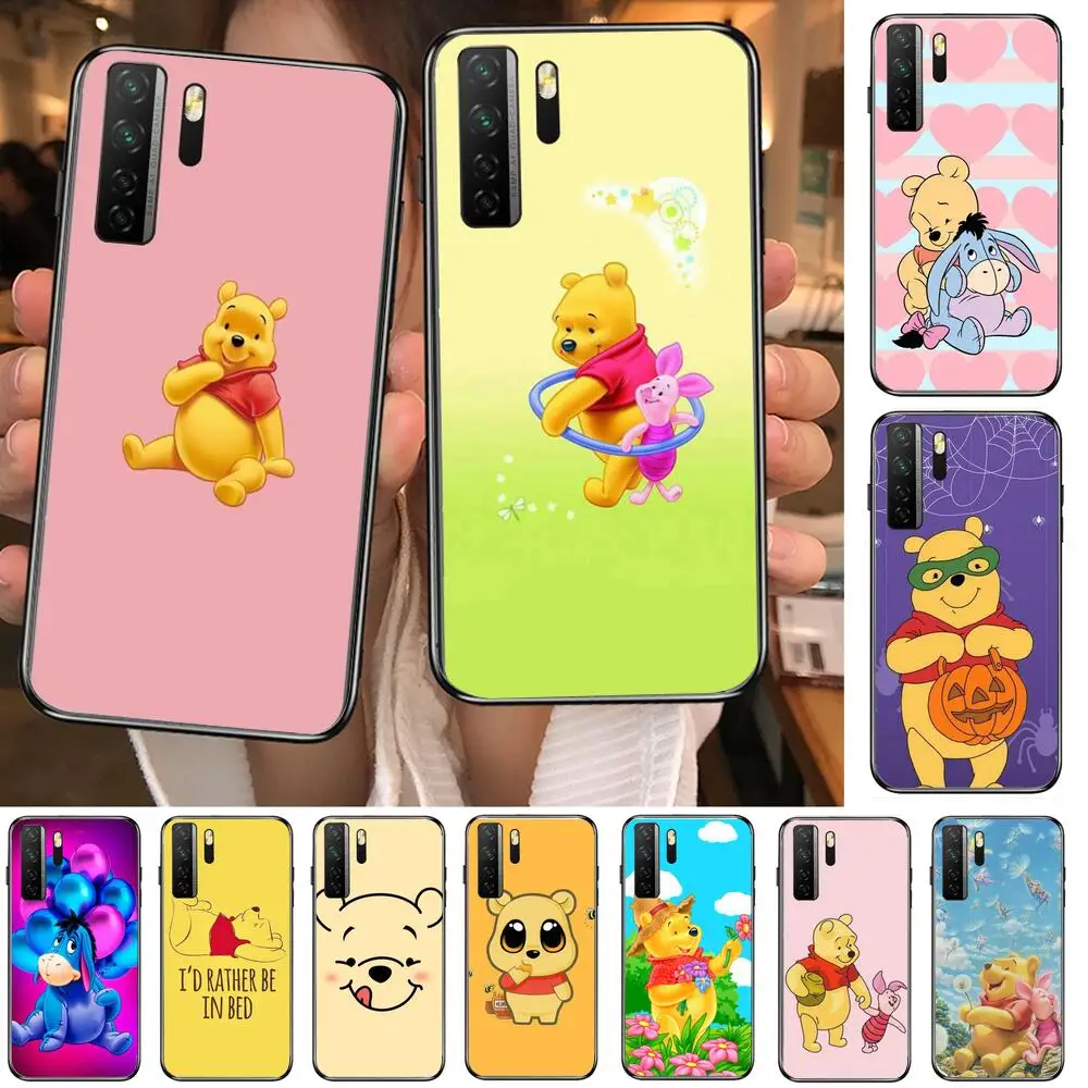 

disney cute winnie the pooh Black Soft Cover The Pooh For Huawei Nova 8 7 6 SE 5T 7i 5i 5Z 5 4 4E 3 3i 3E 2i Pro Phone Case case